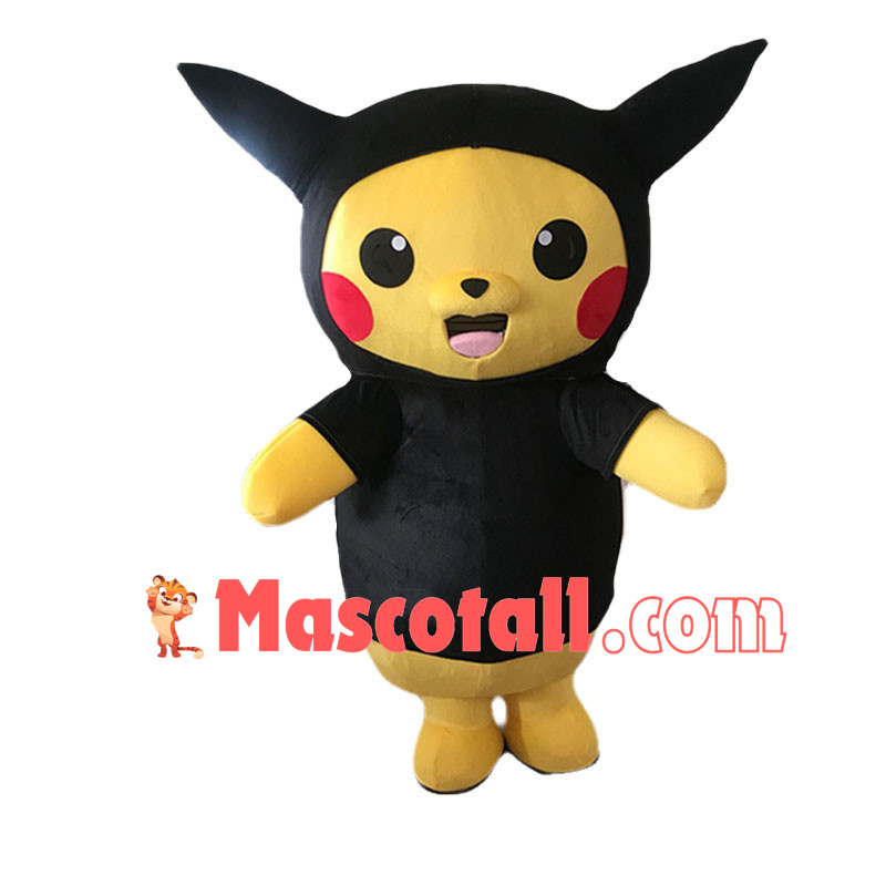Lovely Pikachu In Tight Jacket Mascot Costume Cartoon Character