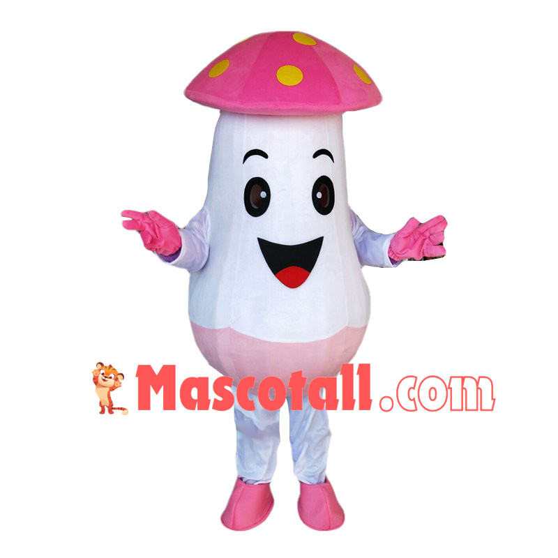 Deluxe Pink Mushroom Cartoon Mascot Costume