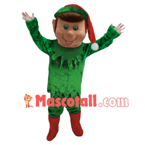 Lovely Green Christmas Elf Mascot Costume 