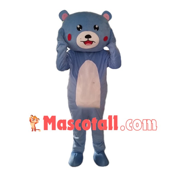 Blue Teddy Bear Mascot Costume 