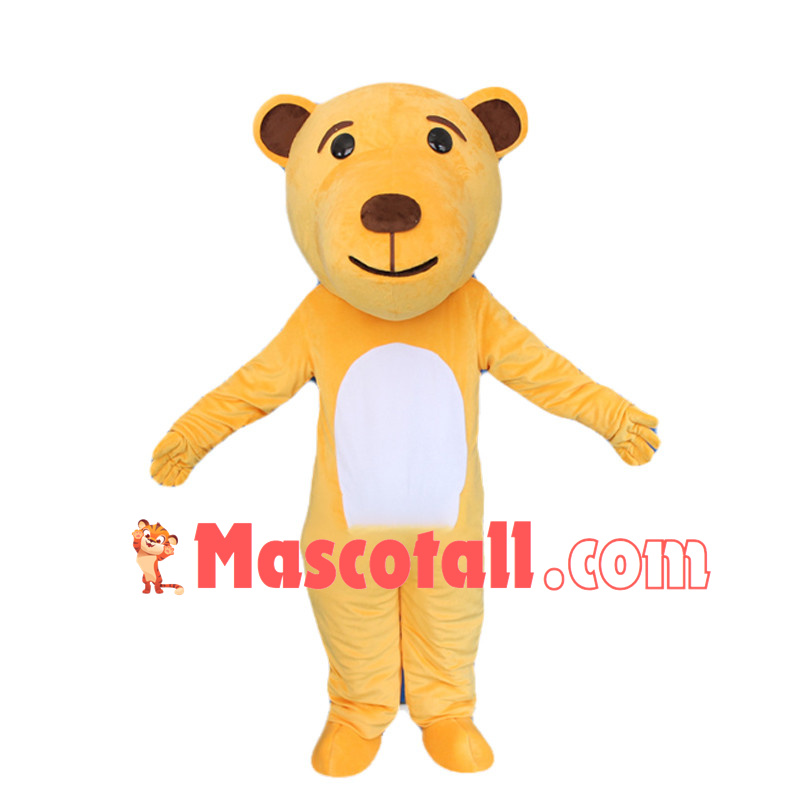 Simple Style Cartoon Yellow Bear Mascot Costume 
