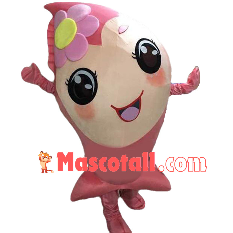 Charming Cartoon Pink Girl Carp Fish Mascot Costume	