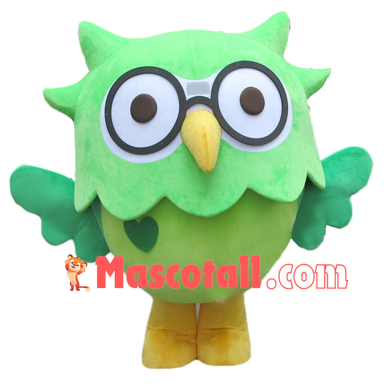 Deluxe Green Owl Mascot Costume 