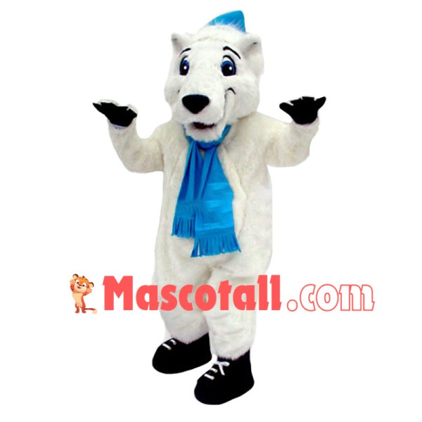 Holiday Polar Bear Mascot Costume Adult Plush