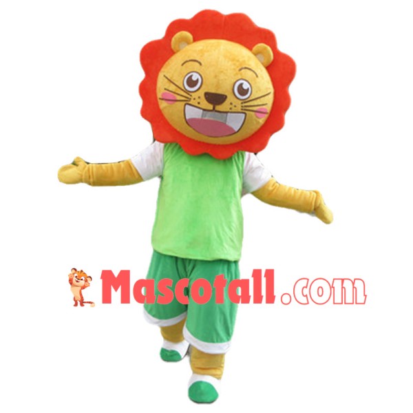 Happy Sporty Lion Mascot Cartoon Style Costume 