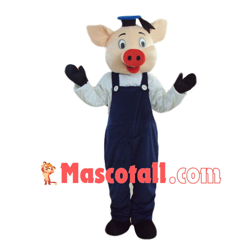 Adult Cartoon Fifer Pig Mascot Costume	