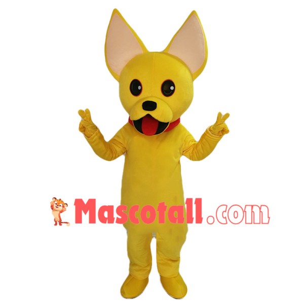 Lovely Cartoon Yellow French Bulldog Mascot Costume 