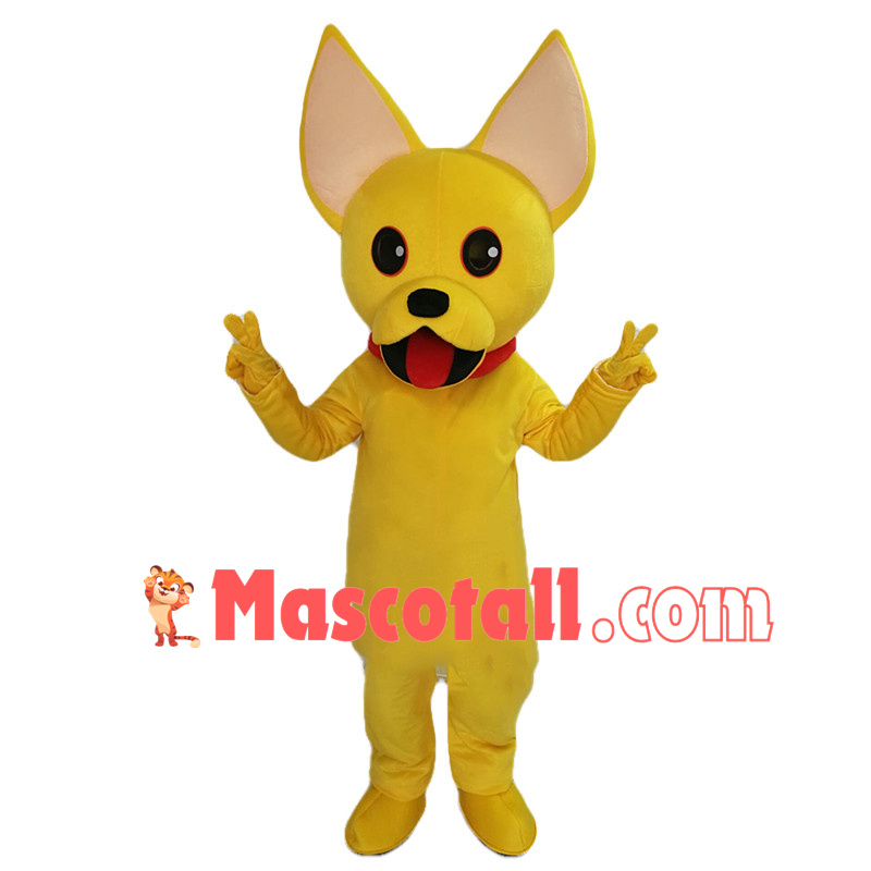 Lovely Cartoon Yellow French Bulldog Mascot Costume 