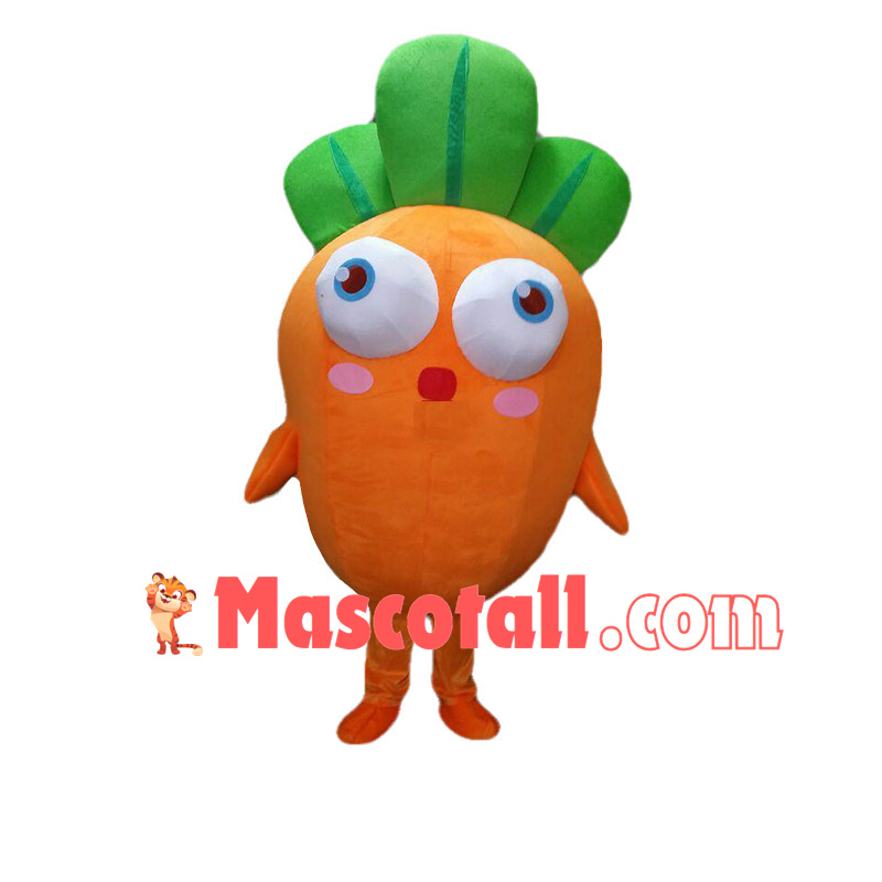 Scared Cartoon Carrot Lightweight Mascot Costume 