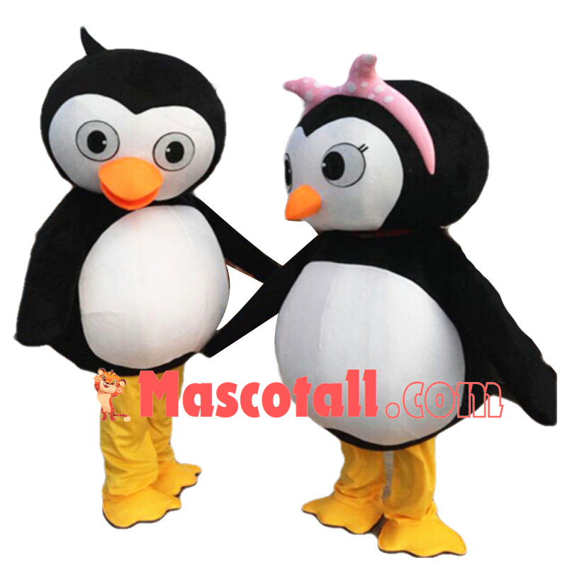 Cute Penguin Couple Mascot Cartoon Style Costume 