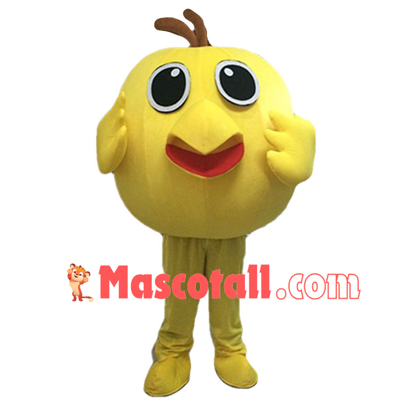 Round Cartoon Yellow Bird Mascot Costume 
