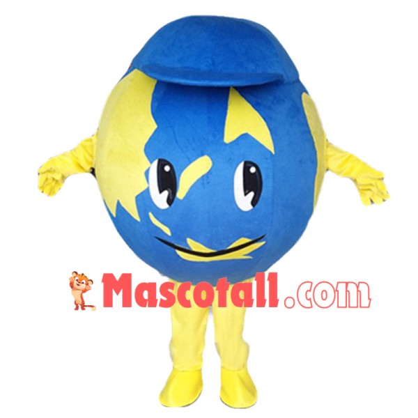 Customized Earth Ball With Blue Hat Mascot Costume 