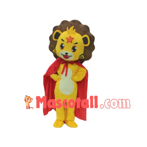 Cartoon Hero Golden Lion Mascot Costume