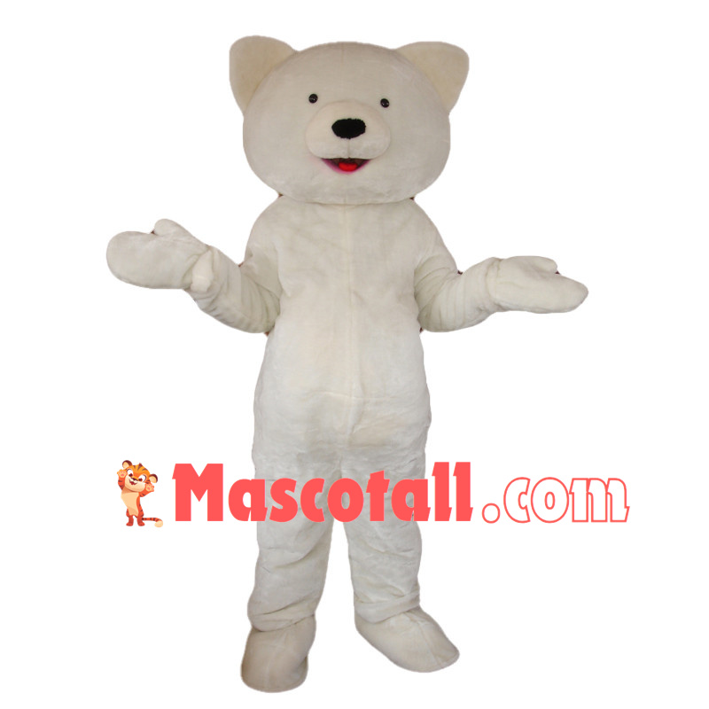 Lovely White Bear Mascot Costume For Adult