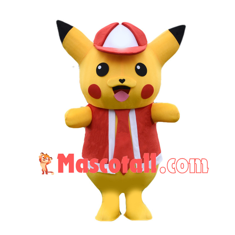 Lovely Pikachu In Red Suit Mascot Costume Pokemon Pok Mascot Costume 	