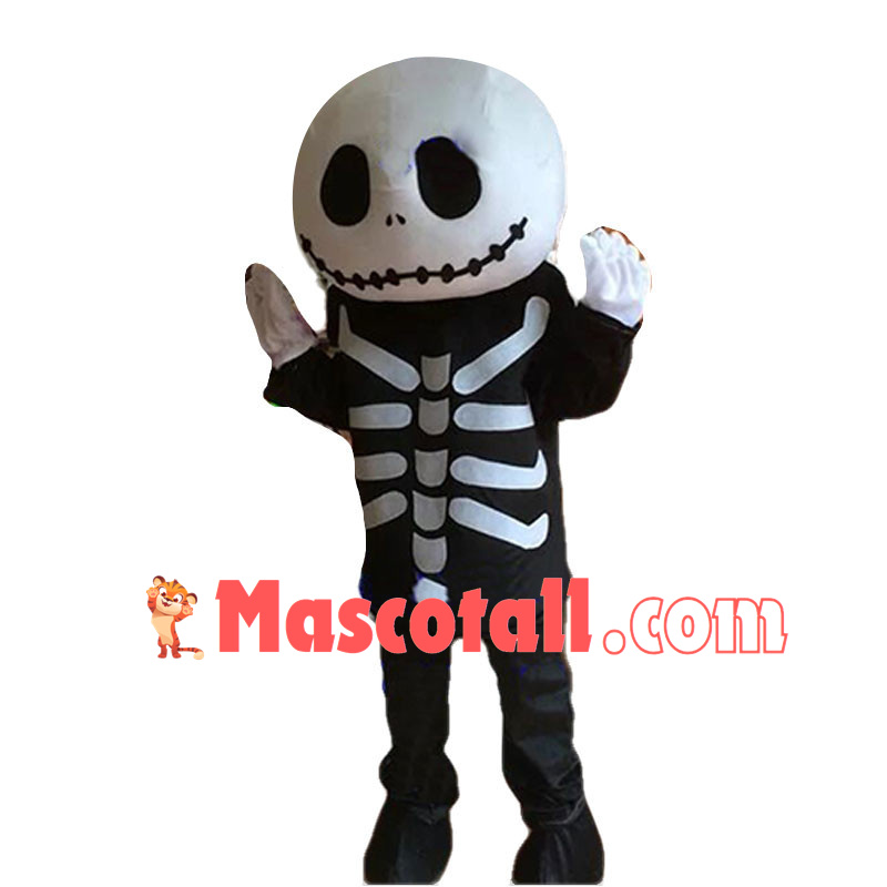 Skeleton Man Mascot Costume For Halloween Party