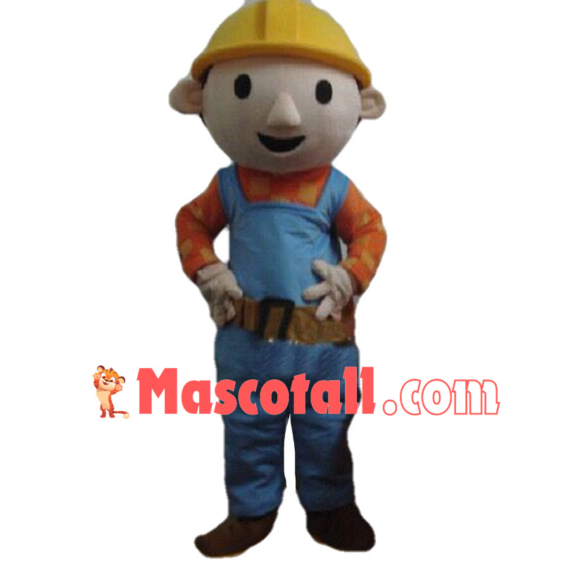 Enthusiastic Bob the Builder Mascot Costume 