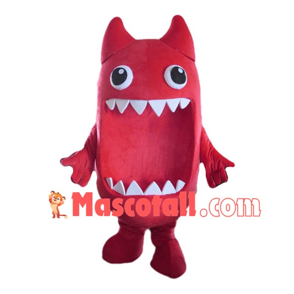 Red monster With Big Mouth Mascot Costume
