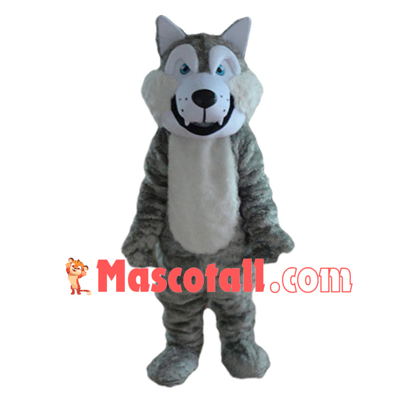 Simple Style Plush Gray Wolf Mascot Costume