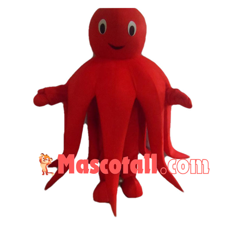 Simple Style Red Octopus Mascot Costume 