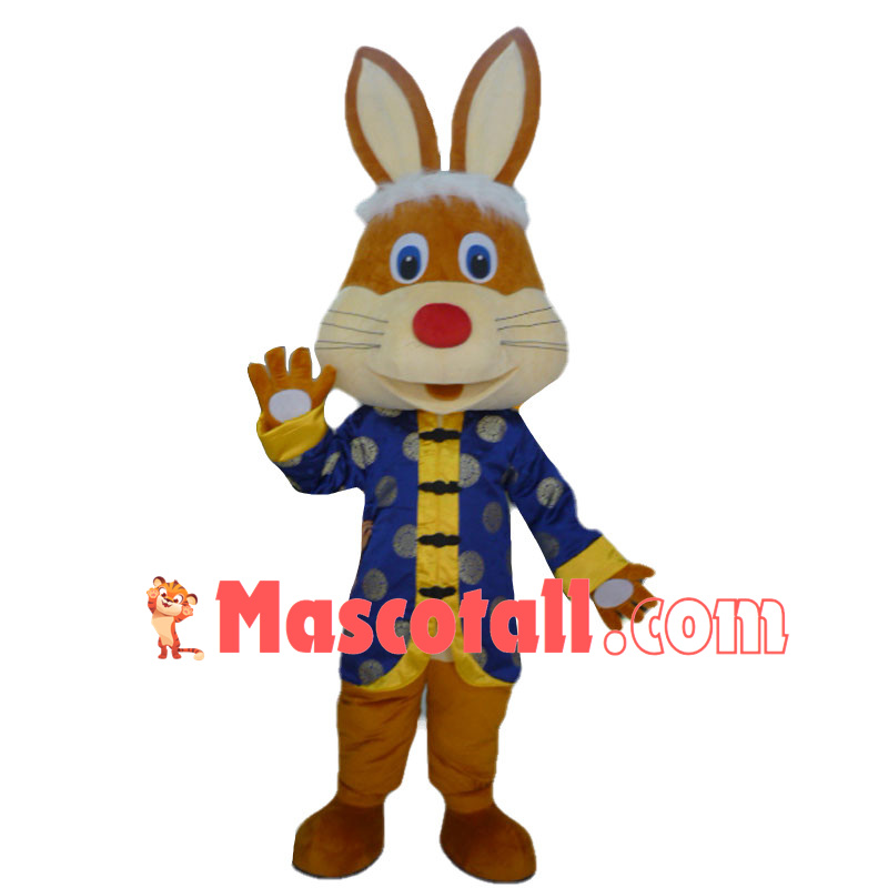 Chinese Blessing Brown Rabbit Mascot Costume