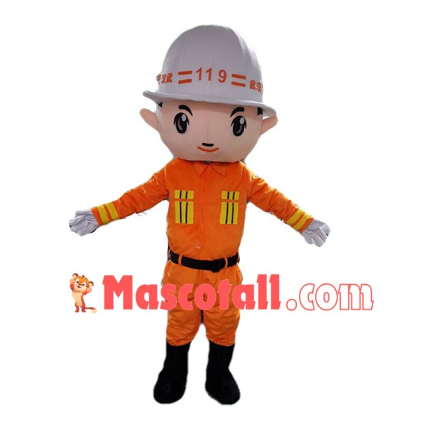 Chinese Fireman Mascot Costume 