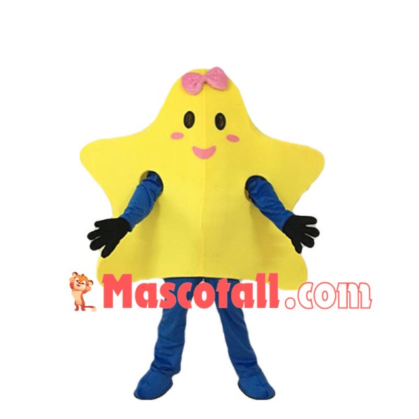 Cute Cartoon Star With Bow Hairpin Mascot Costume