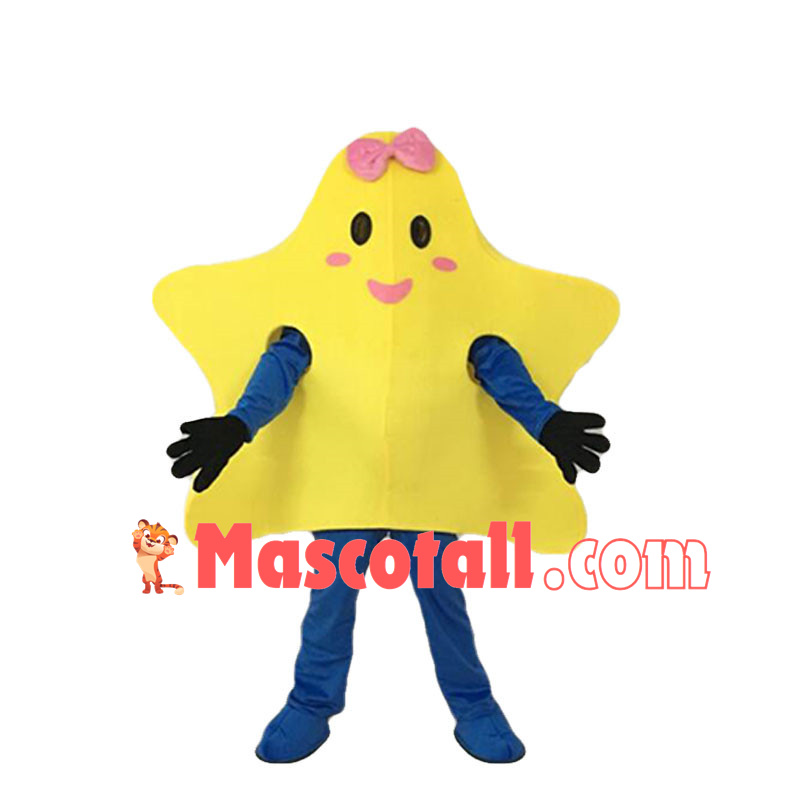 Cute Cartoon Star With Bow Hairpin Mascot Costume
