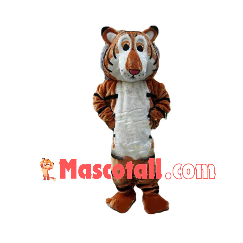 Adult Plush Tiger Mascot Costume	