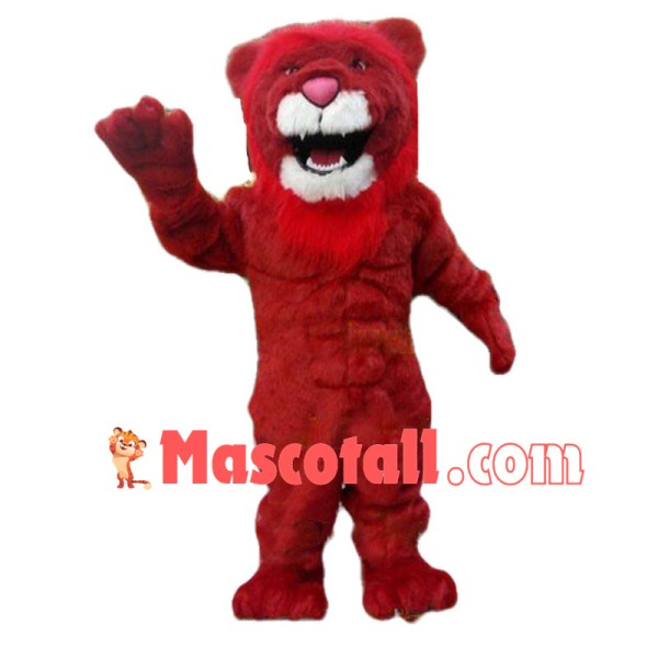 Howling Power Red Lion Mascot Costume