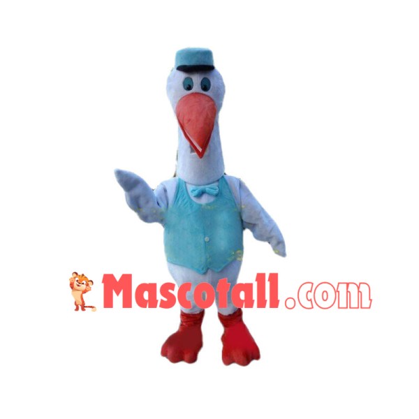 Waiter Long Beak Bird Mascot Costume	