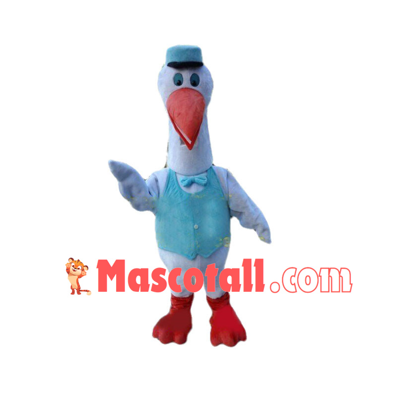 Waiter Long Beak Bird Mascot Costume	