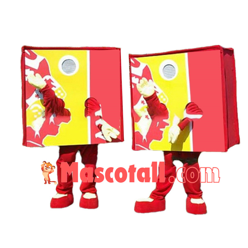 Deluxe Square Red Box Mascot Adult Costume	
