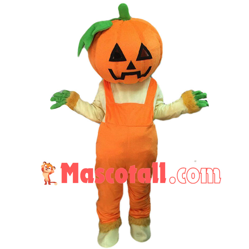 Halloween Pumpkin Man Mascot Adult Costume