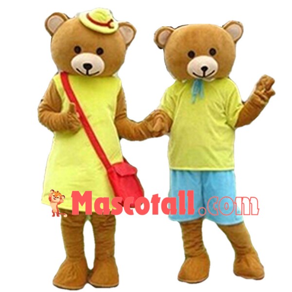 Holiday Teddy Bear Couple Mascot Costume	