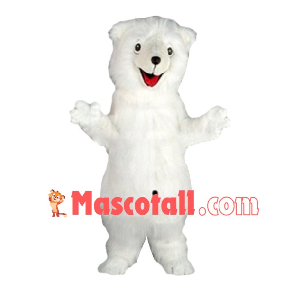 Lovely Polar Bear Long Fur Mascot Costume 