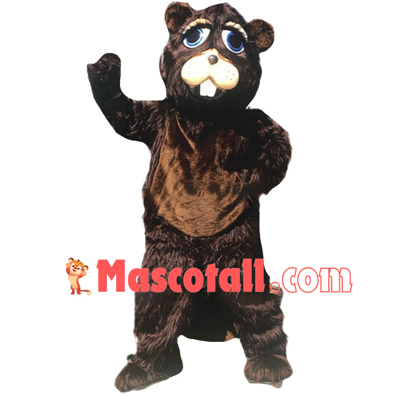 Long Fur Beaver Mascot Costume 