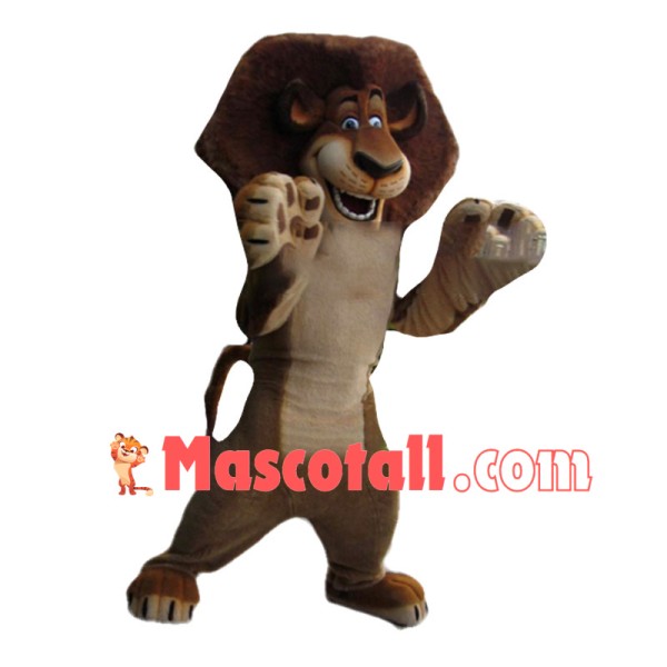 Energetic Alex the Lion Mascot Costume	
