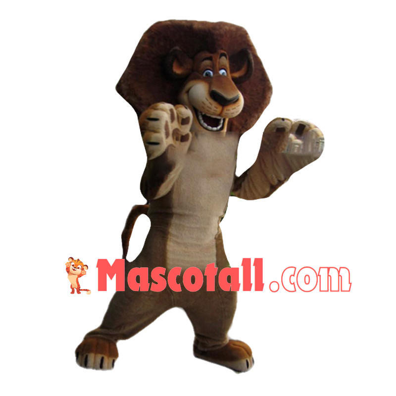 Energetic Alex the Lion Mascot Costume	