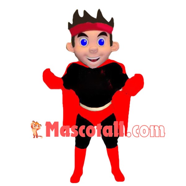 Super hero In Black Mascot Costume	