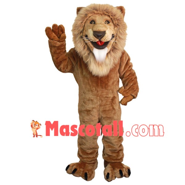 Happy Adult Lion Mascot Costume 