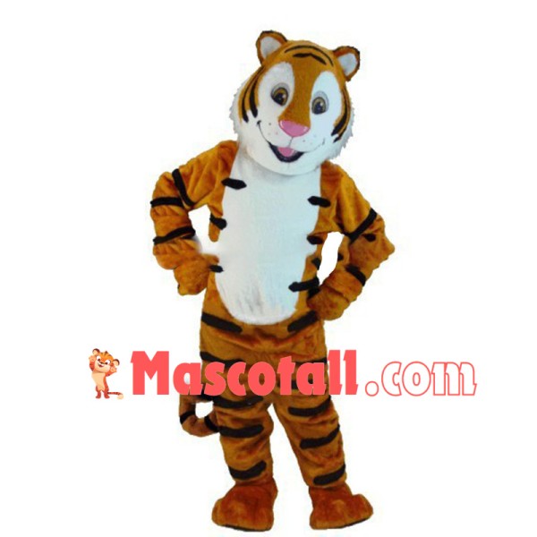 Happy Smiling Tiger Mascot Costume 