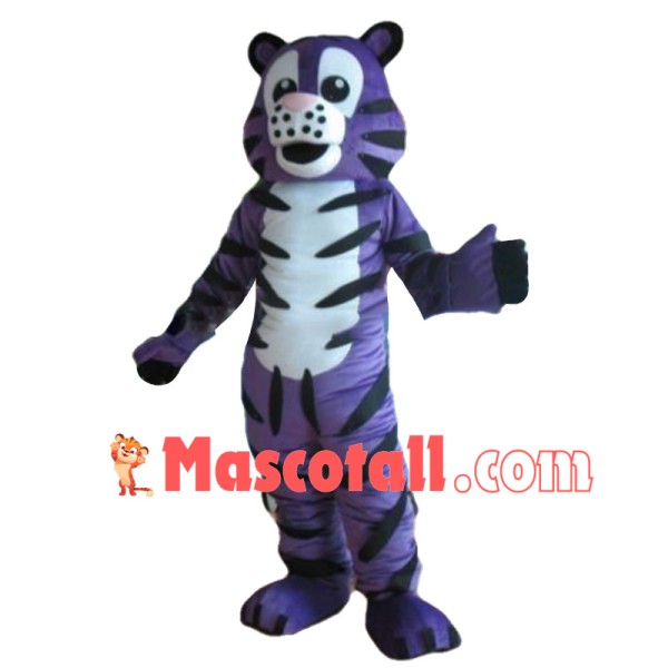 Purple Tiger Mascot Costume	