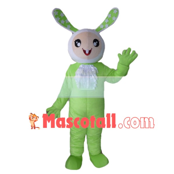 Fancy Green Bunny Mascot Costume	