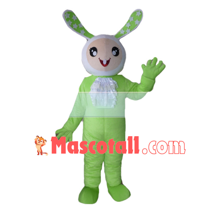 Fancy Green Bunny Mascot Costume	