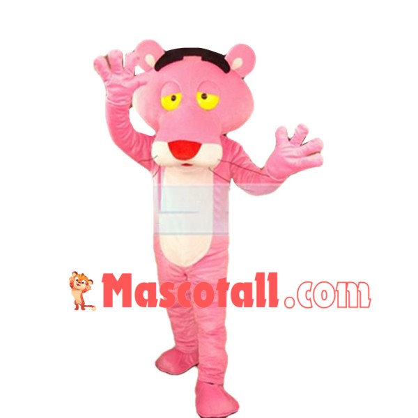 Sneaky Pink Panther Mascot Costume Cartoon Character