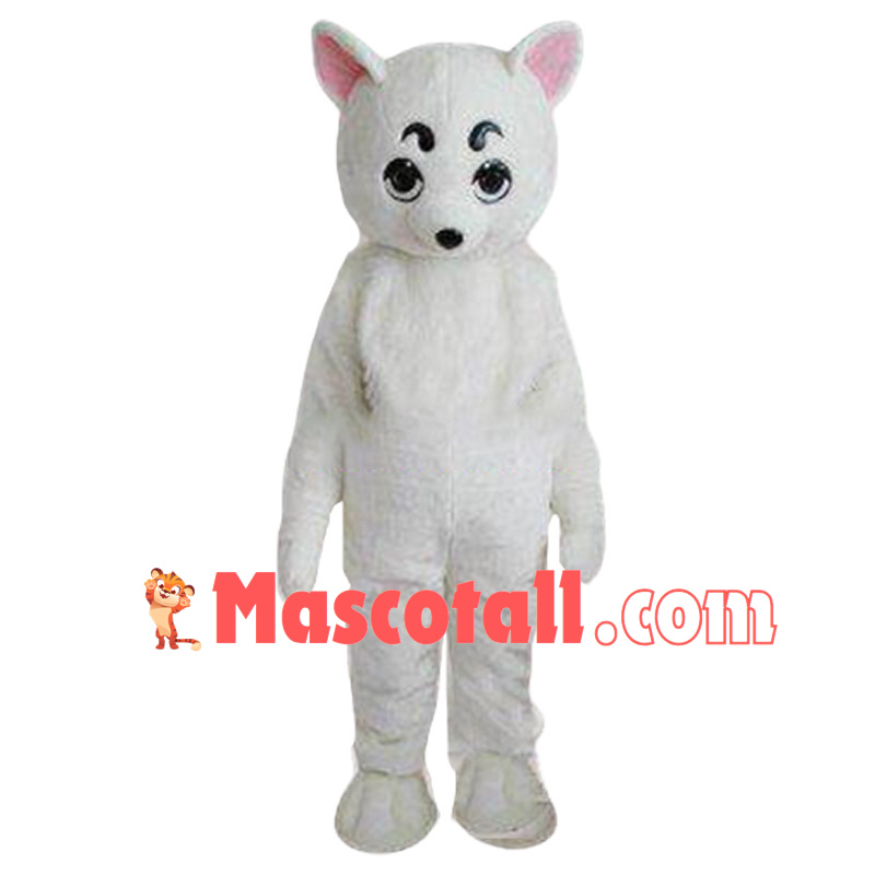 White Fox Mascot Costume 