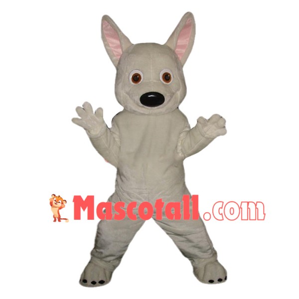 Lively Bolt the white German shepherd Dog Mascot Costume Cartoon Character