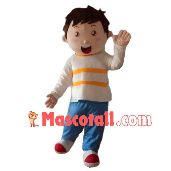 Enthusiastic Happy Boy Mascot Costume