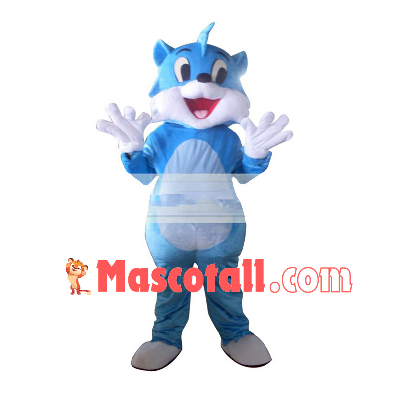Cute Happy Blue Fox Cartoon Mascot Costume 